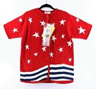 Quacker Factory Red Patriotic Flag July 4th Sweater Size Small Stars Stripes New