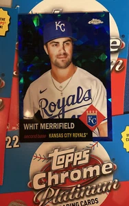 Whit Merrifield 2022 Topps Chrome Platinum 101 Blue Atomic REFRACTOR 1/100 1st - Bild 1 von 2
