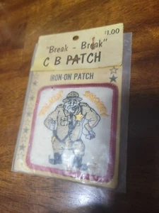 Vintage 1970s PATCH ~ TALKIN' SMOKEY  CB Operator Trucker Patch IRON ON CB RADIO - Picture 1 of 4