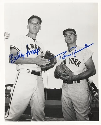 Bobby Richardson & Bobby Knoop Signed 8x10 Glossy Photo Yankees Angels JSA - Image 1 of 2