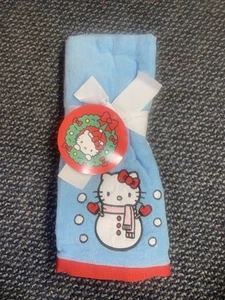 NUEVO Con Etiquetas Hello Kitty Navidad Toallas de Mano Azul, Rojo y Blanco - Imagen 1 de 2