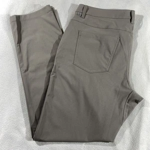 Pantaloni Lululemon ABC Classic 5 tasche da uomo taglia 36x32 zip Fly chino kaki LM5AQ9S - Foto 1 di 9