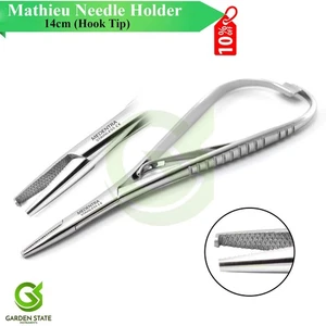 Pinza posizionamento filo elastico ortodontico Mathieu porta ago punta gancio sutura - Foto 1 di 3