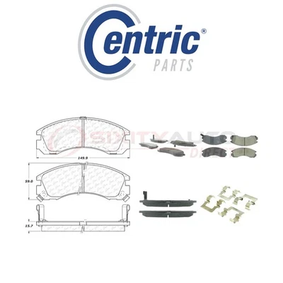 Centric Ceramic Disc Brake Pads w Shims for 1992-2000 Mitsubishi Eclipse ra — 第 1/4 张图片