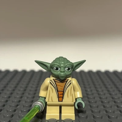 Lego Yoda Minifigura Star Wars Clon 75002 pelo blanco impresión trasera sw0446 - 1 año Foto 1 de 2