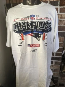 New England Patriots 2006 AFC Champions XL Reebok Short Sleeve T-Shirt See Pics* - Picture 1 of 19