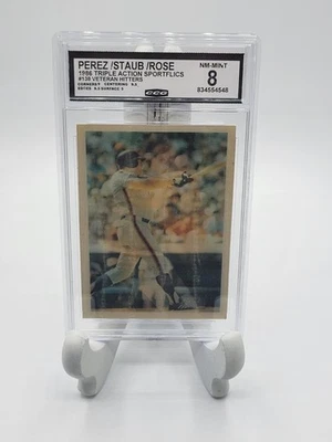 1986 Sportsflics Triple Action Tri Stars Rose / Perez / Staub #138 - CCG 8 - Imagem 1 de 2