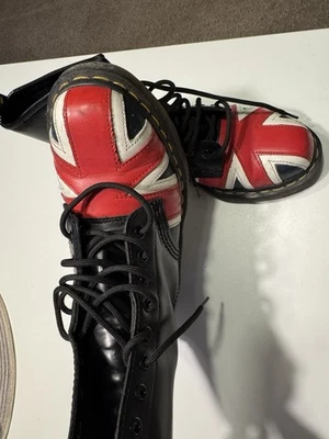 DR. MARTENS UNION JACK КОЖАНЫЕ БОТИНКИ РАЗМЕР 5 СДЕЛАНО В АНГЛИИ РЕДКАЯ EU37 - Изображение 1 из 4