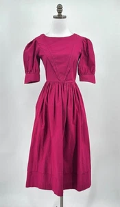 Vestido acampanado Laura Ashley vintage años 80 rojo uva carmesí algodón talla EE. UU. 10 - Imagen 1 de 6