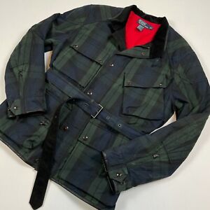 Polo Ralph Lauren (L) Tartan Oil Cloth Canvas Belted Quilt Lined Field Jacket