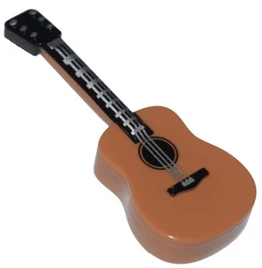 ☀️NEW Lego Medium Nougat Brown Wooden Style Acoustic Guitar Music Musican Band  - Picture 1 of 2