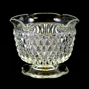 Indiana Glas Diamond Point klar 4 Zoll Kerzenschale Mid-Century Glaswaren JRB - Bild 1 von 4