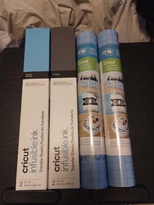 Cricut 2 Infusible Ink Transfer Sheets 4 12" x 12" & 2 Stencil Vinyl Rolls 12 X  - Image 1 of 4