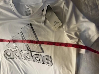 NEW Adidas Youth White Logo Active Tee Size Large - Image 1 of 4