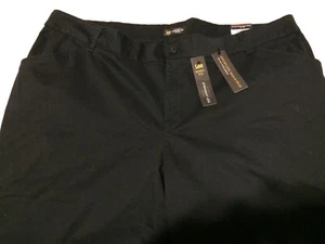 Lee Relaxed Fit Mid rise Straight Leg Pants Women's 26 Waist Long Black - Picture 1 of 11