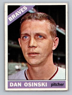 1966 Topps Dan Osinski #168 - Milwaukee Braves - EX to NEAR MINT - Image 1 of 2