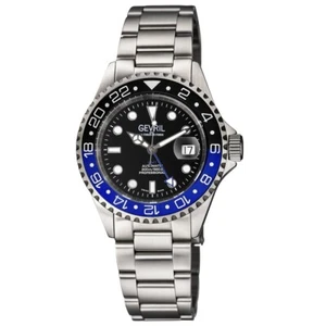 $3995 GEVRIL Men's Wall Street GMT Ceramic Bezel 43mm Auto Swiss Watch 4950A - Picture 1 of 15