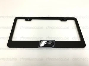 1pc 3D F (black) - BLACK Stainless Steel License Plate Frame w/Screw caps - Picture 1 of 4