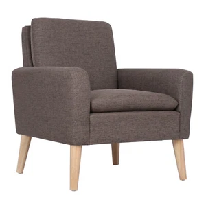 Accent Single Sofa Upholstered Fabric Chairs Arm Chair Furniture for Living Room - Picture 1 of 56