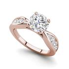 Channel Style 2.2 Carat SI1/D Round Cut Diamond Engagement Ring Treated
