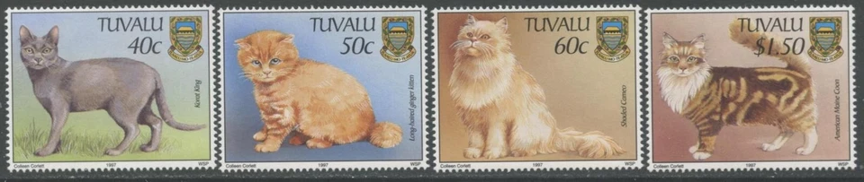 TUVALU Sc#746-749 1997 Domestic Cats Complete Set OG Mint NH - Image 1 of 1