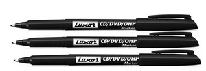 3 x FINE TIP Permanent Marker Pens BLACK CD / DVD Pens Colour Color - Picture 1 of 4