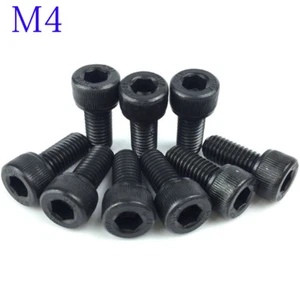 4 mm/M4 x 0,7 - STECKSCHLÜSSELKOPF Kappen Schrauben 12,9 legierter Stahl schwarz oxid DIN 912 - Bild 1 von 5