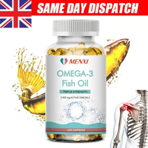 Omega 3 Aceite de Pescado 2500mg-120 Cápsulas Alta Resistencia - DHA 1200mg y EPA 1300mg - Imagen 1 de 11