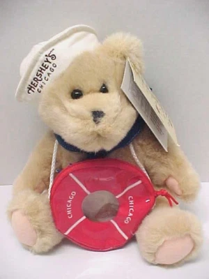 HERSHEY CHICAGO Parque Doces Lembrança Marinheiro Urso Bicho de Pelúcia NOVAS ETIQUETAS - Imagem 1 de 4