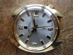 Vintage Used Gold plated VERDAL Tour De France Watch Cal. ETA 2763. For Parts. - Bild 1 von 24