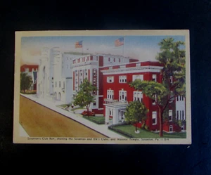 SCRANTON & ELK'S CLUB - FREIMAURERTEMPEL - SCRANTON, PA. POSTKARTE - Bild 1 von 2