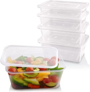 500ML - Meal Prep Food Containers With Lids Plastic Freezer Safe Storage Boxes - Picture 1 of 1