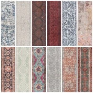 Runner Rugs For Hallway Entrance Mat Living Room Stair Carpet Machine Washable - Picture 1 of 33