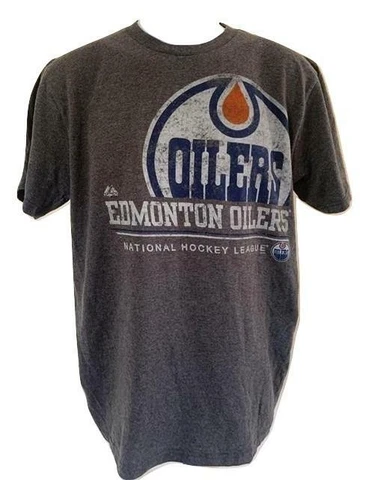 New Edmonton Oilers Youth Sizes S-M-L-XL Gray Shirt Cover