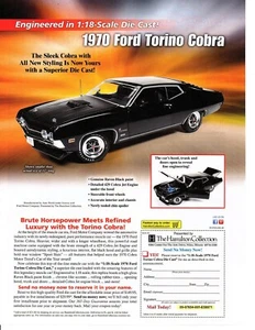 1970 FORD TORINO COBRA ~ NICE DIECAST CAR AD - Picture 1 of 1