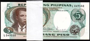 Philippines 5 Piso 1969, UNC, ½ BUNDLE, Pack 50 PCS, Consecutive, P-143b, Sign 8 - Picture 1 of 4