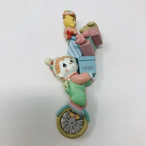Precious Moments 1992 Ornament On My Way To Wish You A Very Merry Christmas C1 - Picture 1 of 5