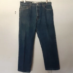 Levis 505 Jeans Mens 36x30 Blue Regular Fit Straight Leg Medium Wash Denim - Picture 1 of 10