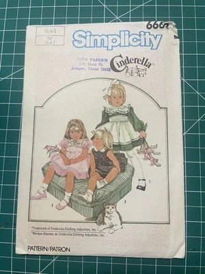 Simplicity 6663 Sew Pattern Cinderella Dress Sz 1/2 & 1.  Baptism/Blessing Dress - Image 1 of 2