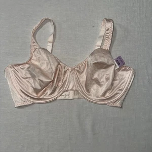 Curvation Bra Women’s 42DD Beige Silk Satin Underwired Side Shaper Full Coverage - Picture 1 of 6