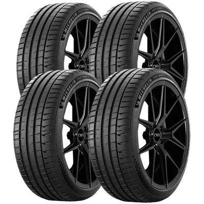 (QTY 4) 215/45ZR18 Michelin Pilot Sport 5 93Y XL Black Wall Tires - Image 1 of 4