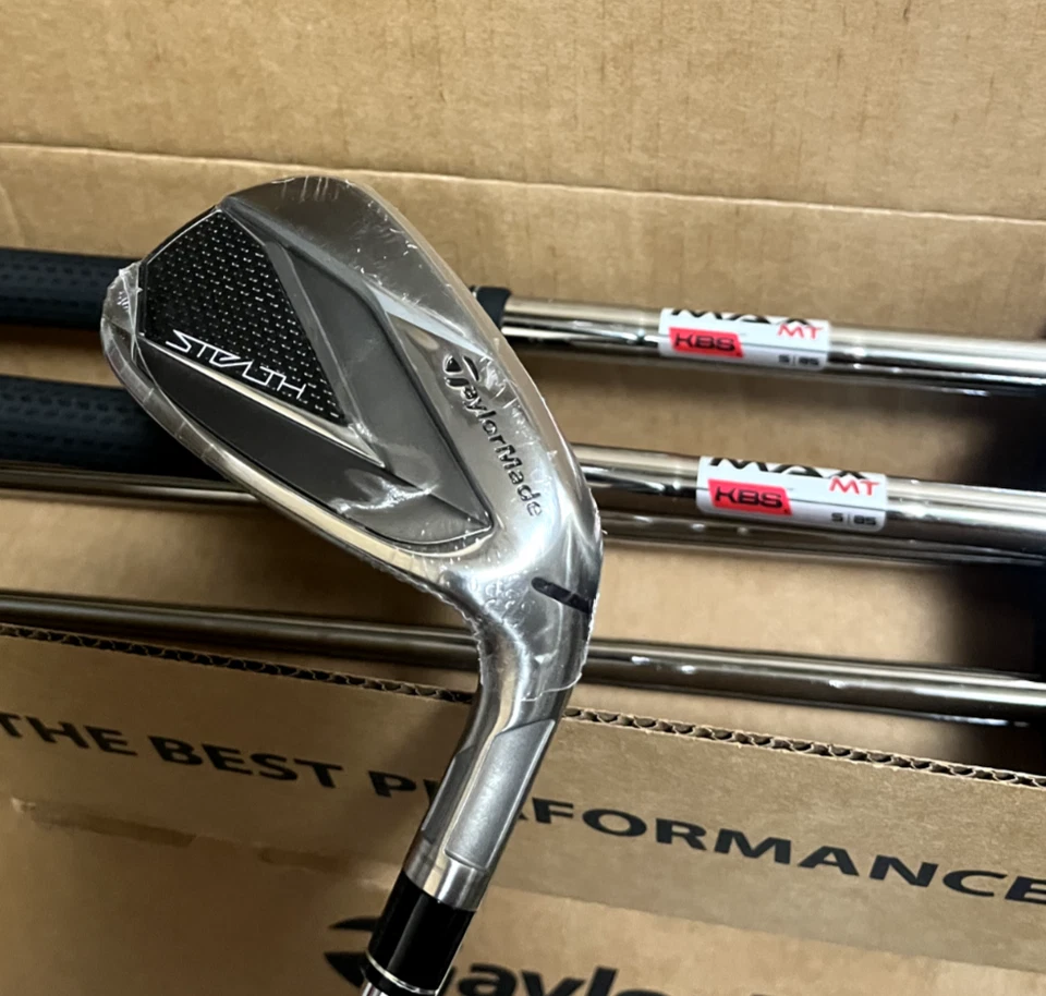 NEW Taylormade Stealth Iron Set 5-PW, AW 7 PIECES KBS MAX 85 Stiff Flex Irons - Image 1 of 4