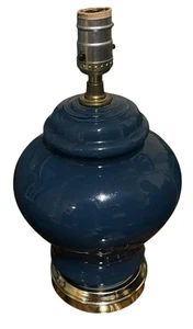 Ginger Jar Lamp Art Deco Navy Blue 1980'S Revival - Picture 1 of 3