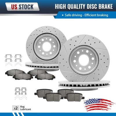 Front Rear Disc Brake Rotor And Ceramic Pad Kit For 2018-2020 Chevrolet Traverse - Image 1 of 4