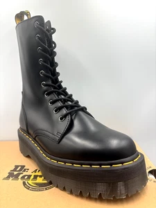 DR MARTENS BLACK JADON HI SMOOTH LEATHER PLATFORM BOOTS SIZE UK 6 EU 39 - Picture 1 of 9