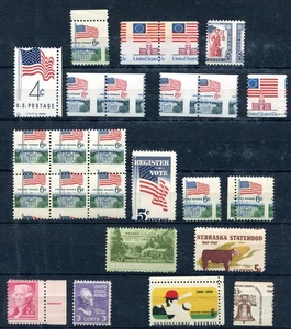 USA: selection varieties: shifted perforation, color-  and printingvarieties - Picture 1 of 3