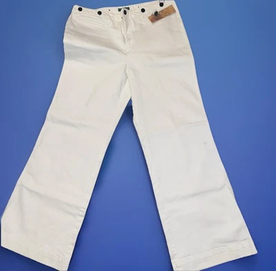 NWtags Vtg Lauren Ralph Jeans Co. White Pants Denim Womens•size 14 Button Zip - Image 1 of 4