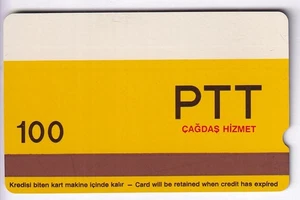 TEST CARTE CARD .. TURQUIE 100U ALCATEL PTT RARE KAS NO BARCODE MAGNETIQUE - Picture 1 of 2