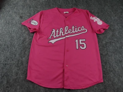 Camiseta deportiva Oakland Athletics para hombre grande rosa #15 Día de concientización sobre el cáncer de mama MLB Foto 1 de 4