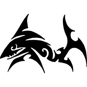 Tribal Shark Vinyl Decal Sticker - Fish, Surf, Ocean - Pick Size & Color - Picture 1 of 2